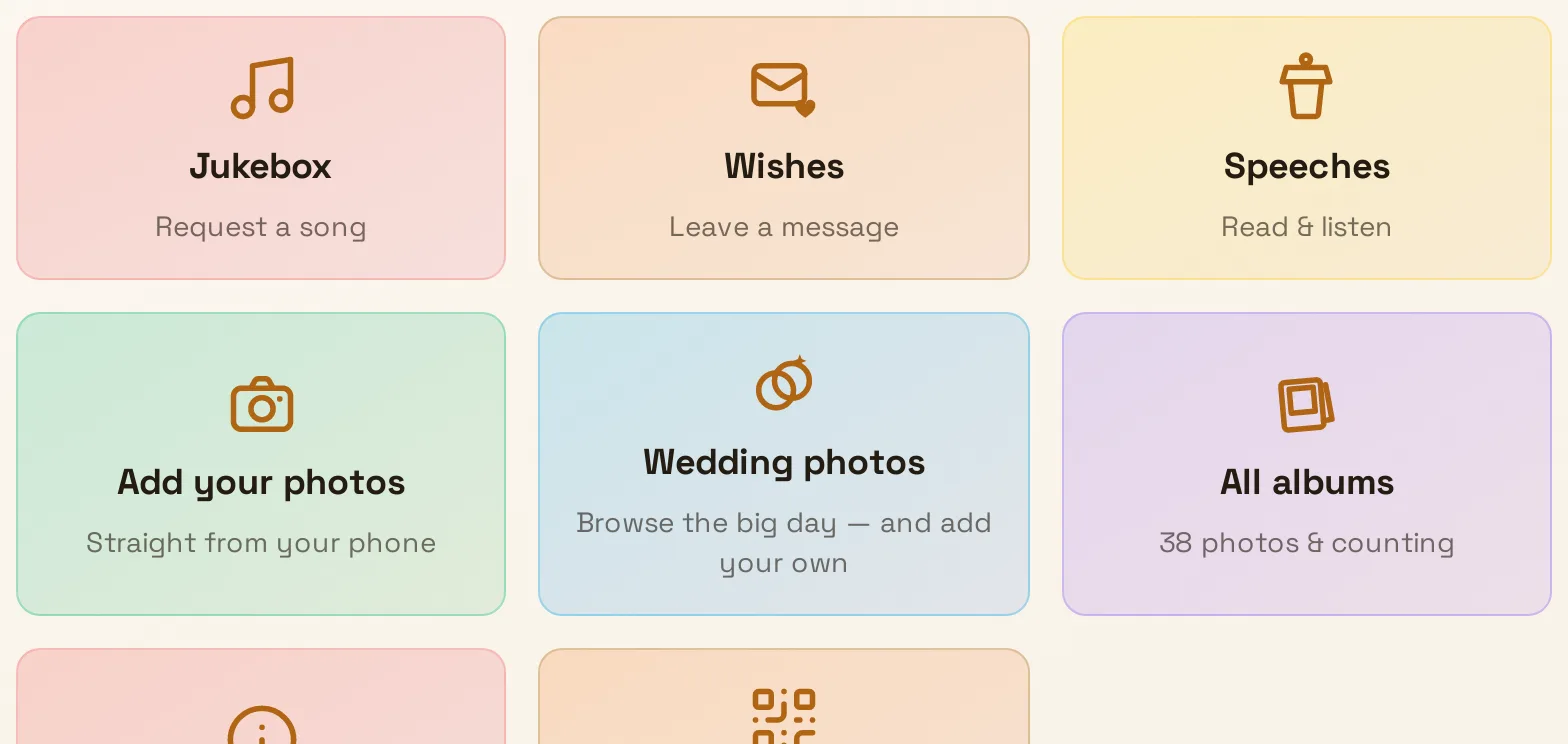 Wedding — the guest dashboard