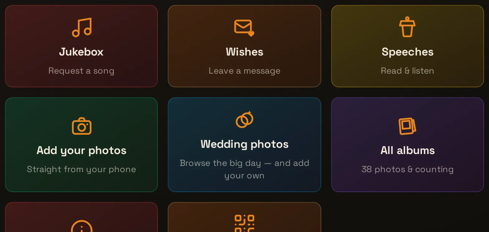 Wedding — the guest dashboard