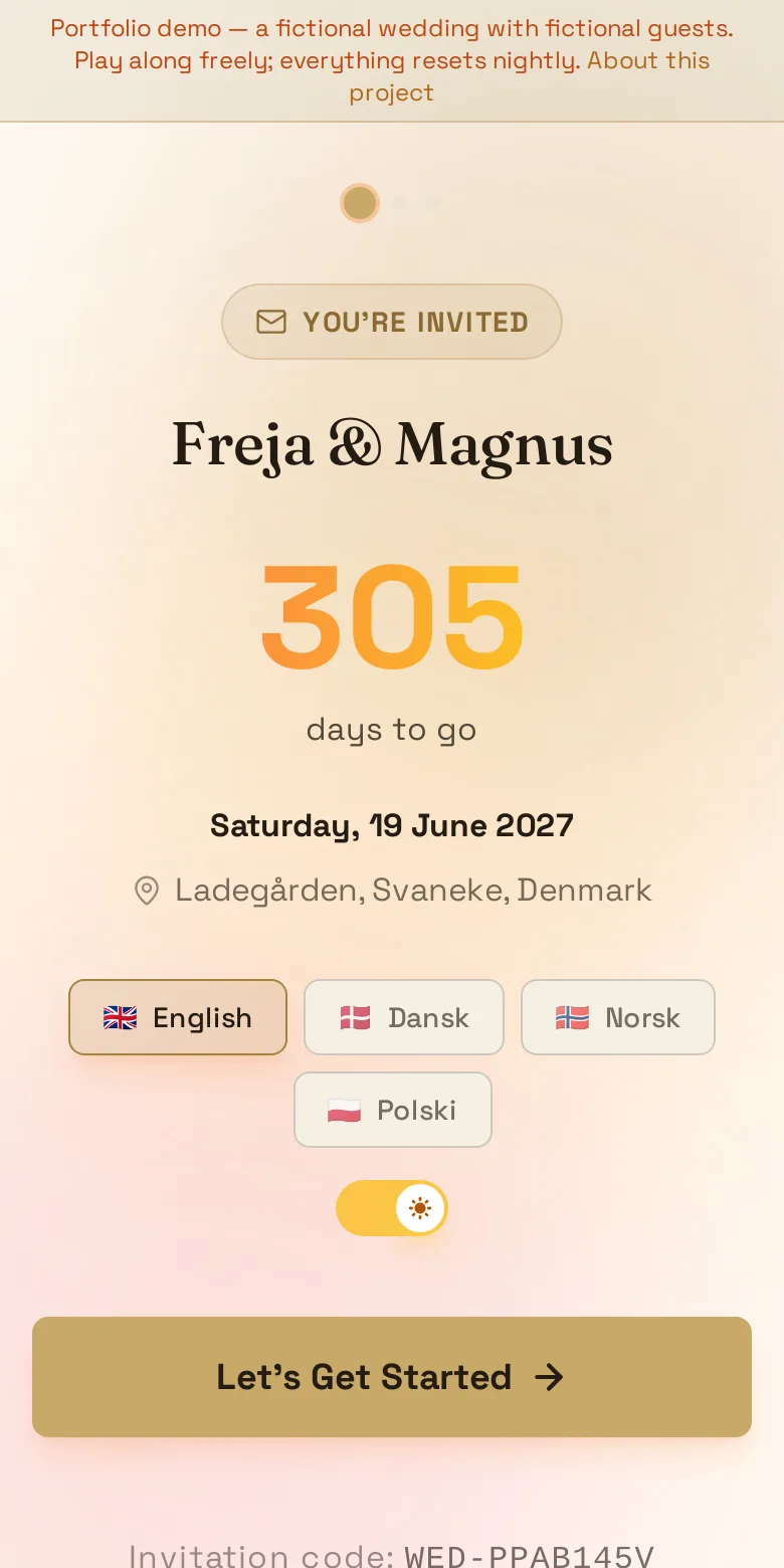 Your invitation — screen from the live app