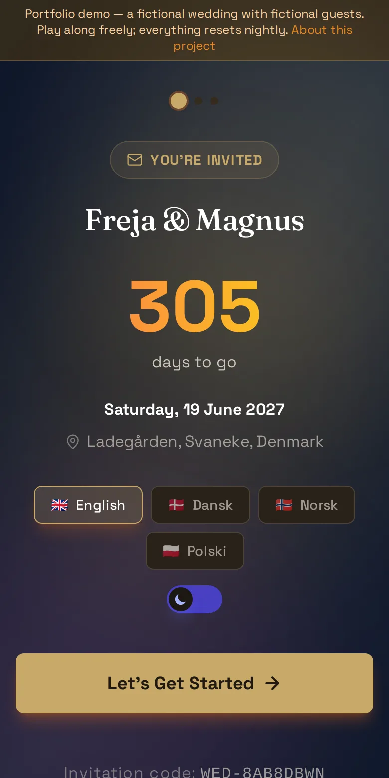 Your invitation — screen from the live app