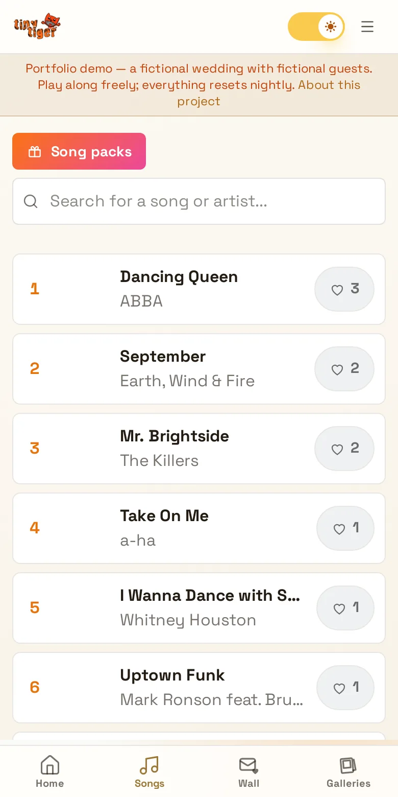The jukebox — screen from the live app