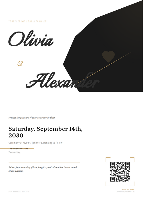Invitation template: Negative Space